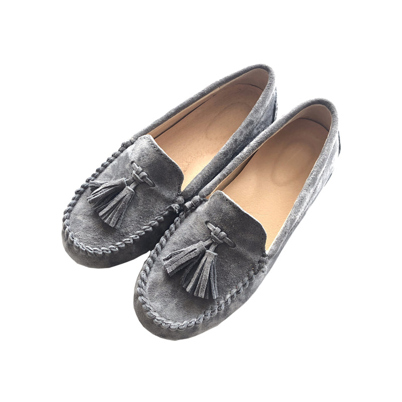 Mocasines con borlas de ante auténtico para mujer