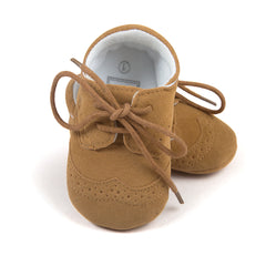 Mocasines con cordones y suela flexible para bebé niño, Camel