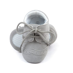 Mocasines con cordones y suela flexible para bebé niño, Gris