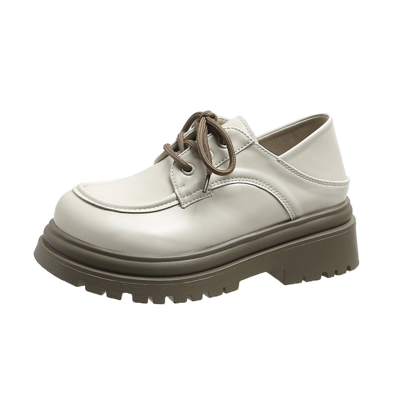 Mocasines con plataforma y cordones para mujer
