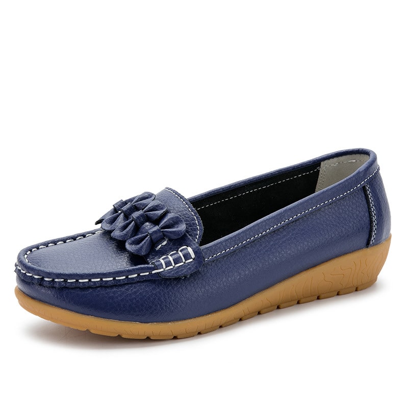 Mocasines de suela gruesa en cuero para mujer