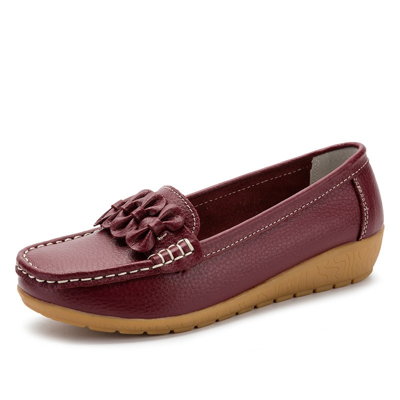Mocasines de suela gruesa en cuero para mujer