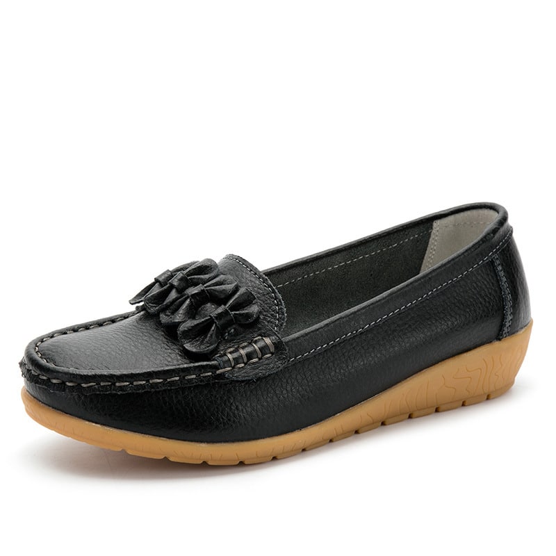 Mocasines de suela gruesa en cuero para mujer