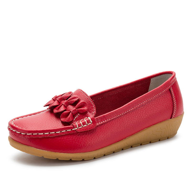 Mocasines de suela gruesa en cuero para mujer
