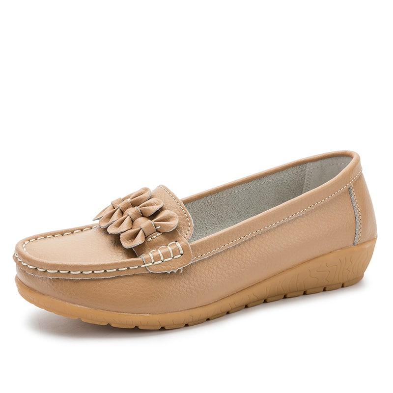 Mocasines de suela gruesa en cuero para mujer