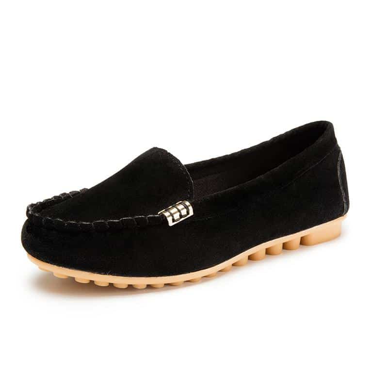 Mocasines de suela blanda en ante