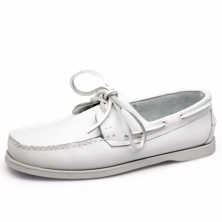 Mocasines náuticos con cordones de piel auténtica para hombre