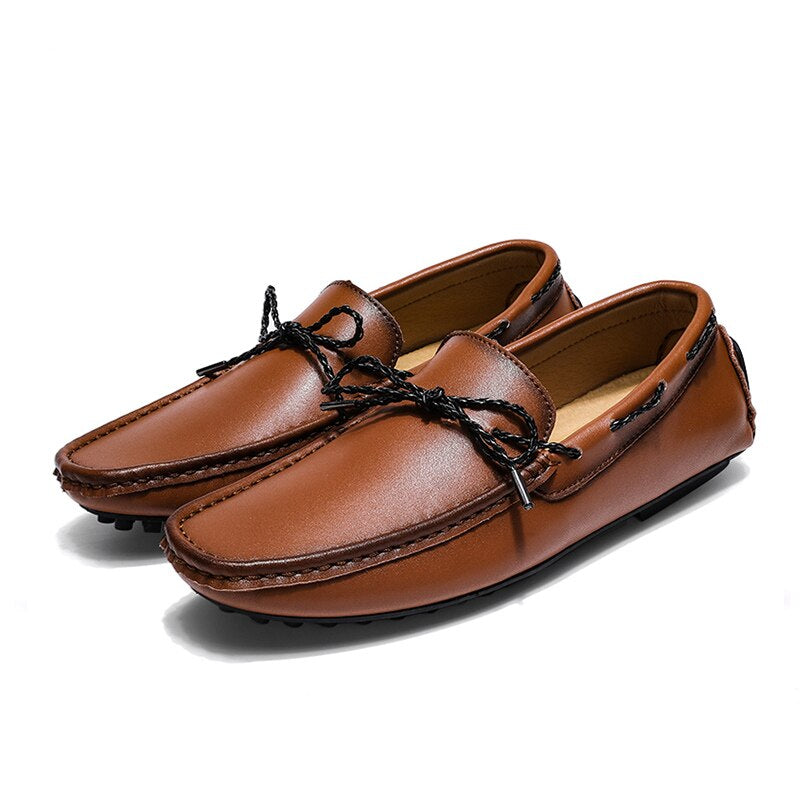Mocasines náuticos estilo vintage efecto cuero para hombre