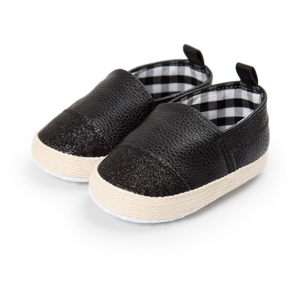 Mocasines bicolores brillantes para bebé niña