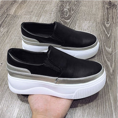 Mocasines bicolores con plataforma para mujer, Negro