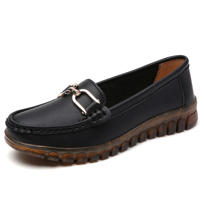 Mocasines informales de cuero genuino para mujer