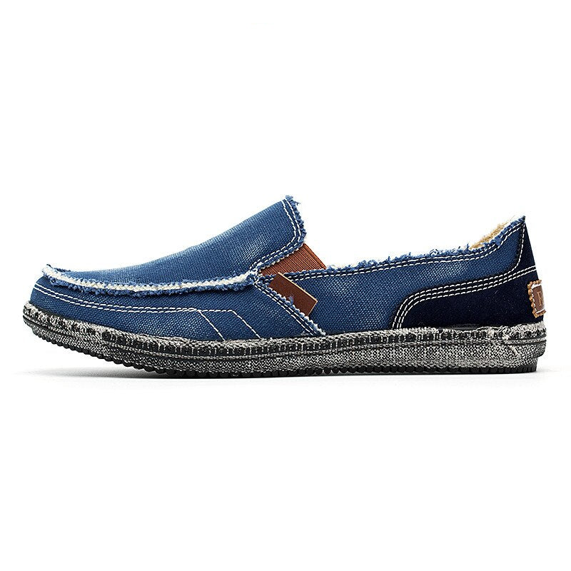 Mocasines informales de tela vaquera para hombre