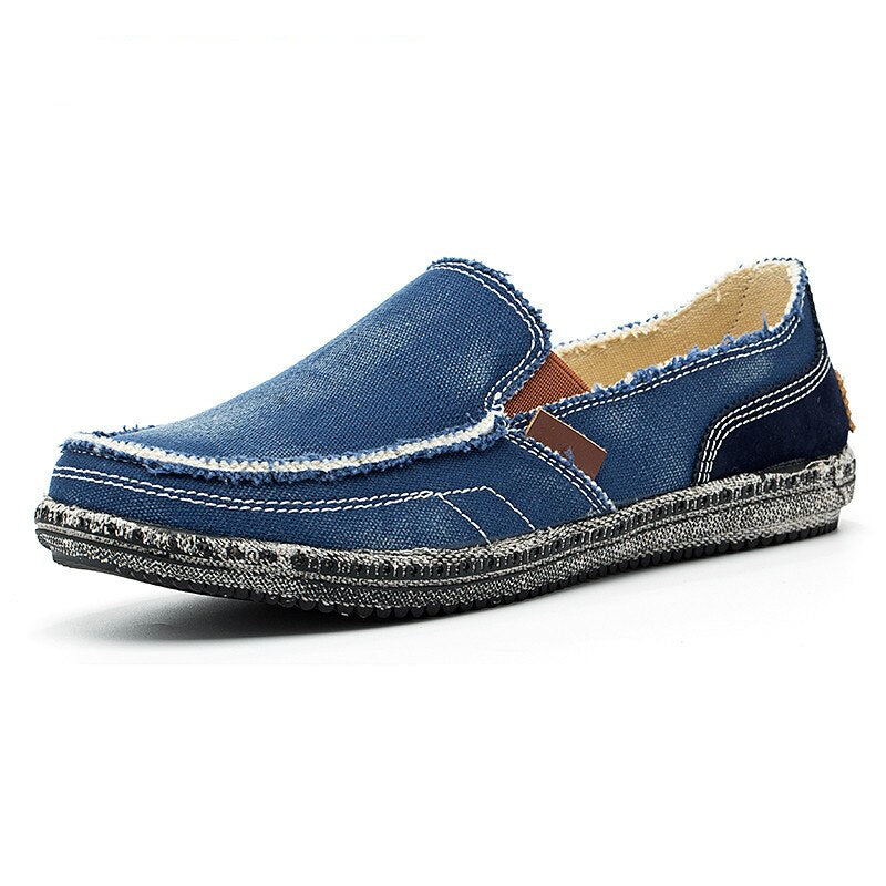 Mocasines informales de tela vaquera para hombre