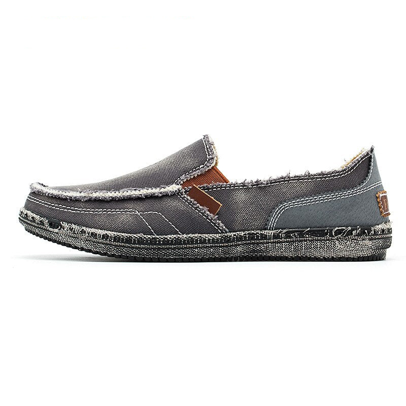 Mocasines informales de tela vaquera para hombre