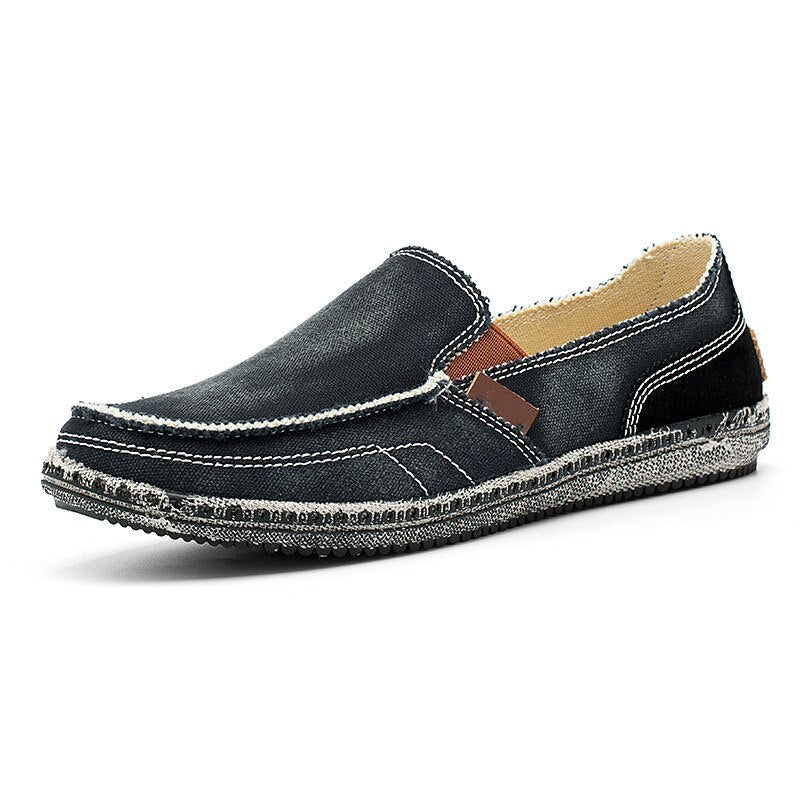 Mocasines informales de tela vaquera para hombre