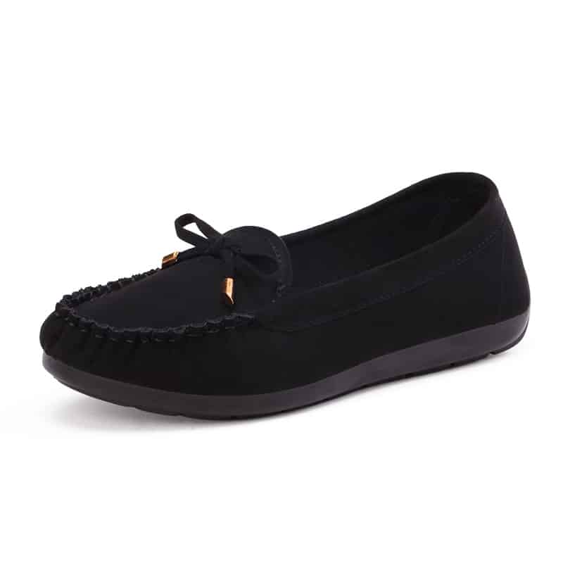 Mocasines efecto ante con lazo para mujer