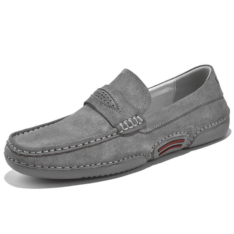 Mocasines de ante casual gris para hombre