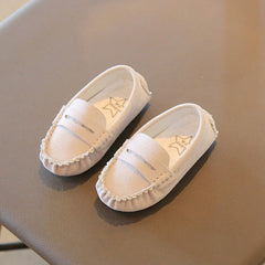 Mocasines de gamuza sintética para niños, Blanco