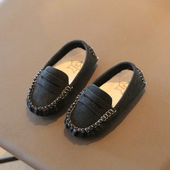 Mocasines de gamuza sintética para niños, Negro
