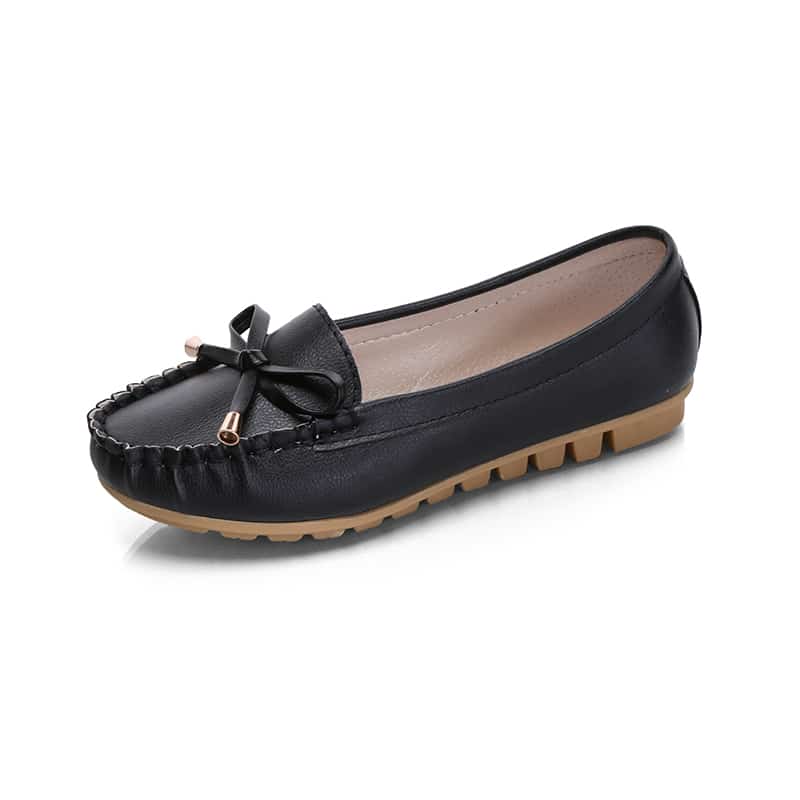 Mocasines de piel con suela gruesa para mujer