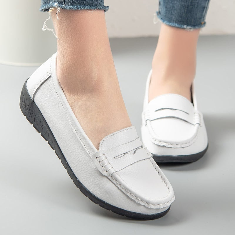 Mocasines fáciles de calzar de piel para mujer