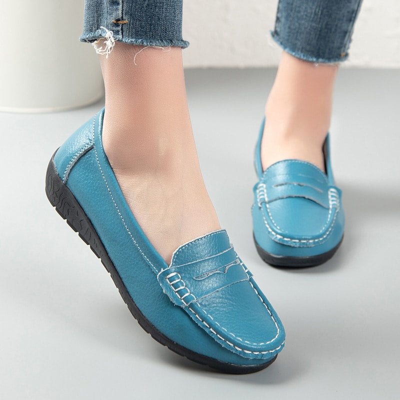 Mocasines fáciles de calzar de piel para mujer