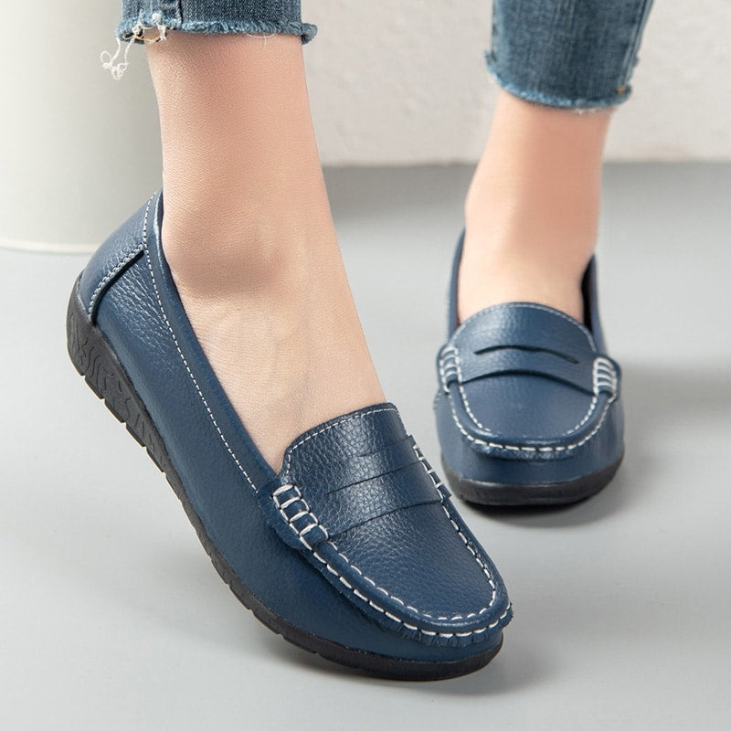 Mocasines fáciles de calzar de piel para mujer