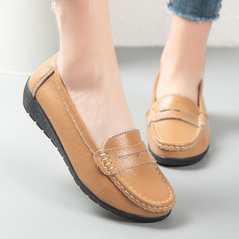 Mocasines fáciles de calzar de piel para mujer