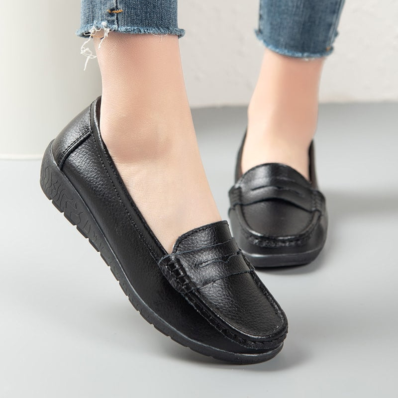 Mocasines fáciles de calzar de piel para mujer