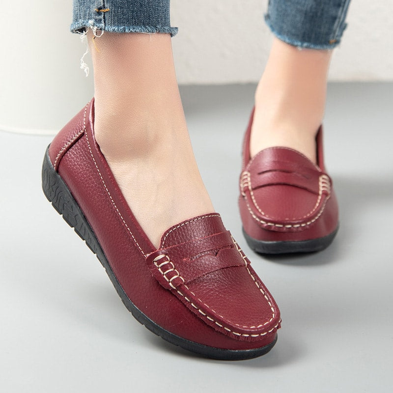 Mocasines fáciles de calzar de piel para mujer