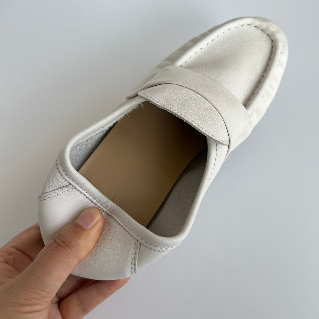 Mocasines retro de cuero suave con tacón cuadrado para mujer