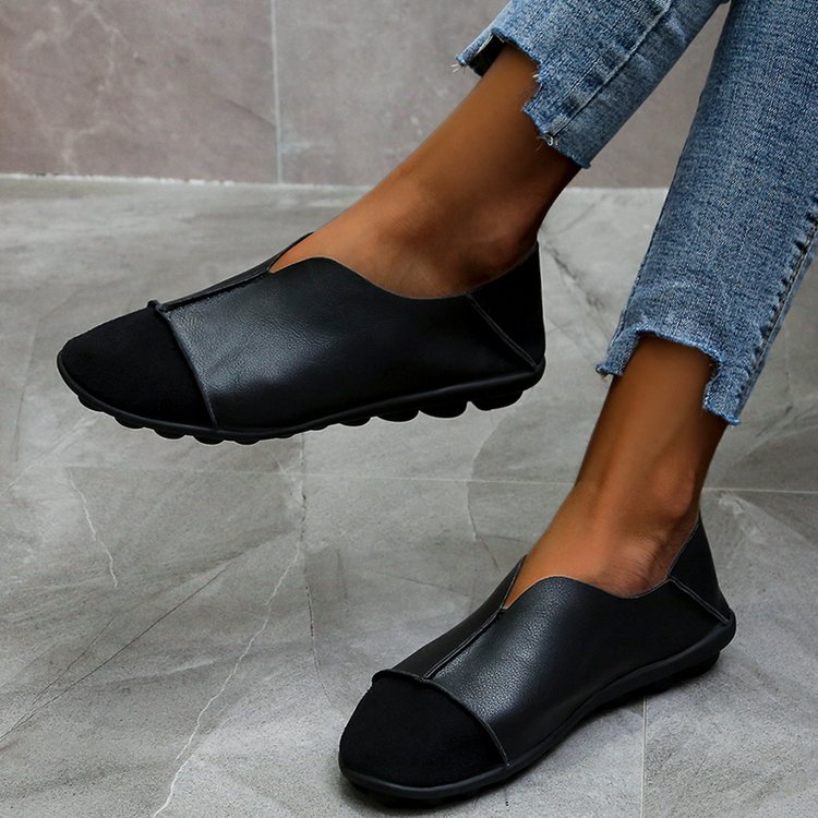 Mocasines suaves de punta redonda para mujer