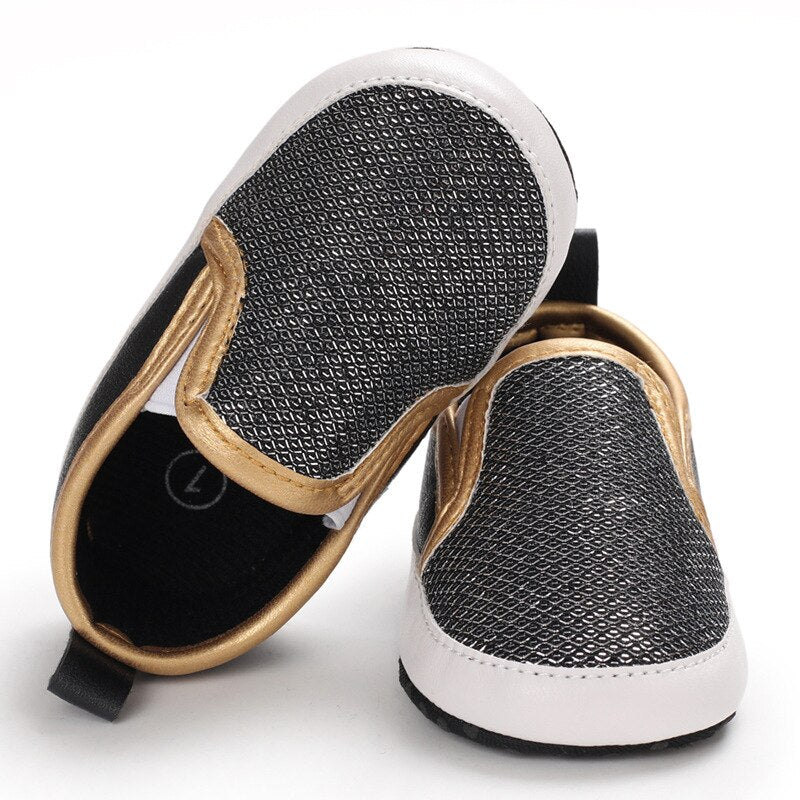 Mocasines suaves con lentejuelas sin cordones para bebé niña