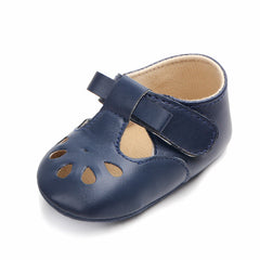 Mocasines suaves semiabiertos para bebé niña, Azul
