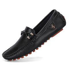 Mocasines suaves de moda en cuero sintético para hombre, Negro