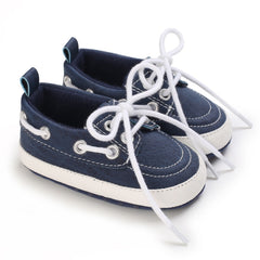 Mocasines estilo náutico con cordones para bebé niño, Azul