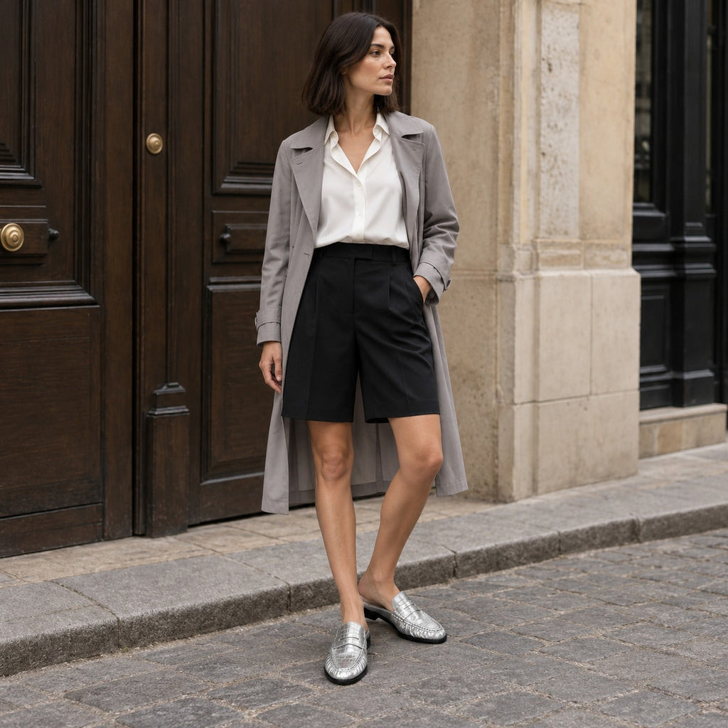 Mule mocasín penny mujer tacón plano burdeos, vista superior