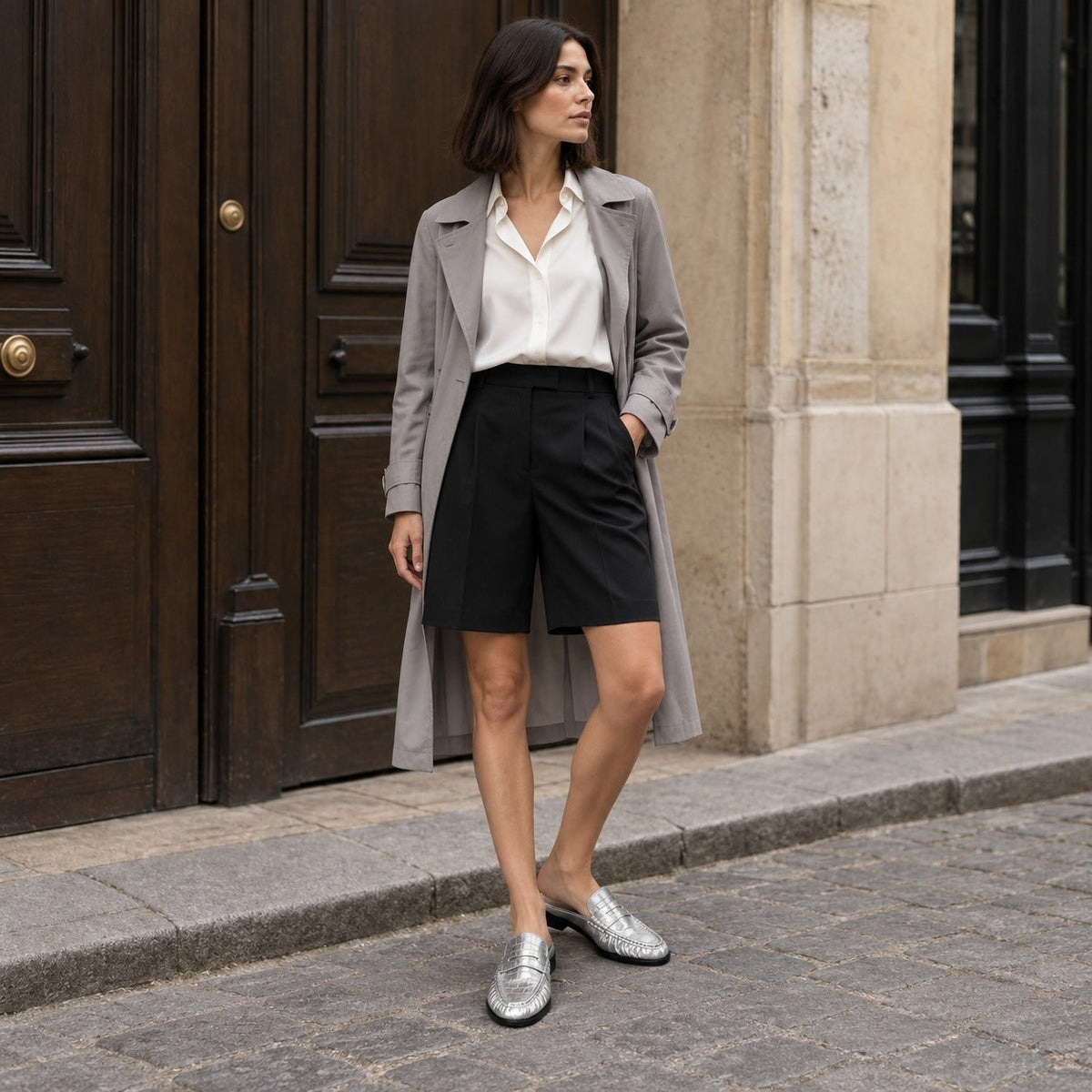Mule mocasín penny mujer tacón plano burdeos, vista superior