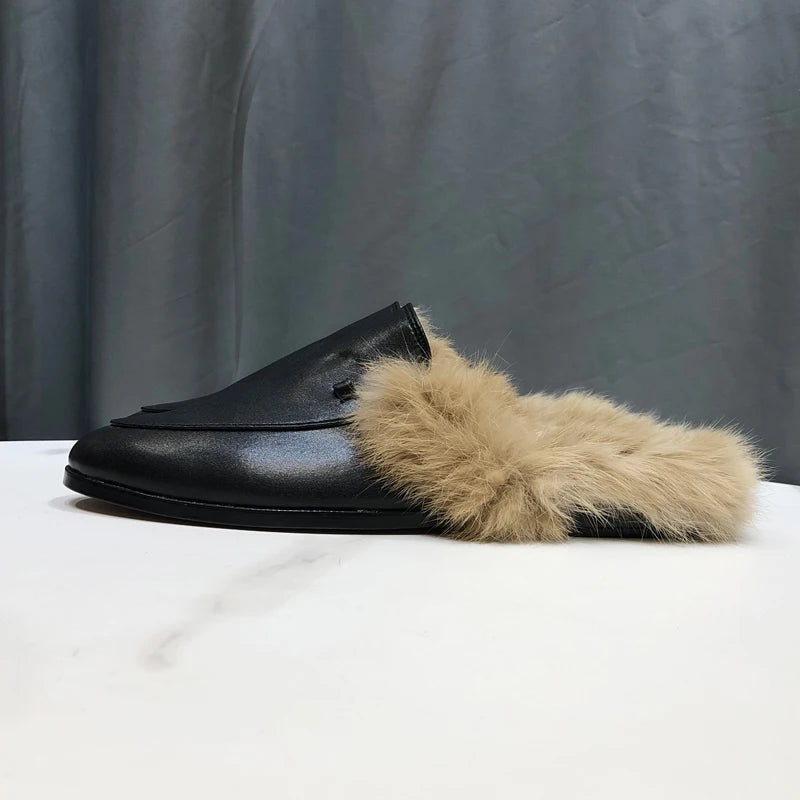 Mules forradas de terciopelo negro