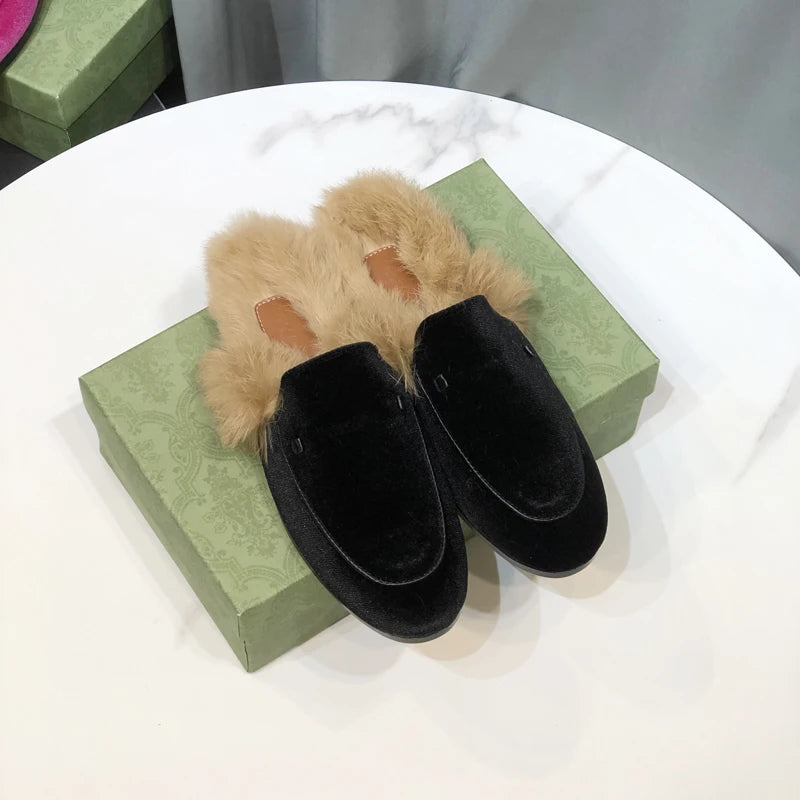 Mules forradas de piel blanca