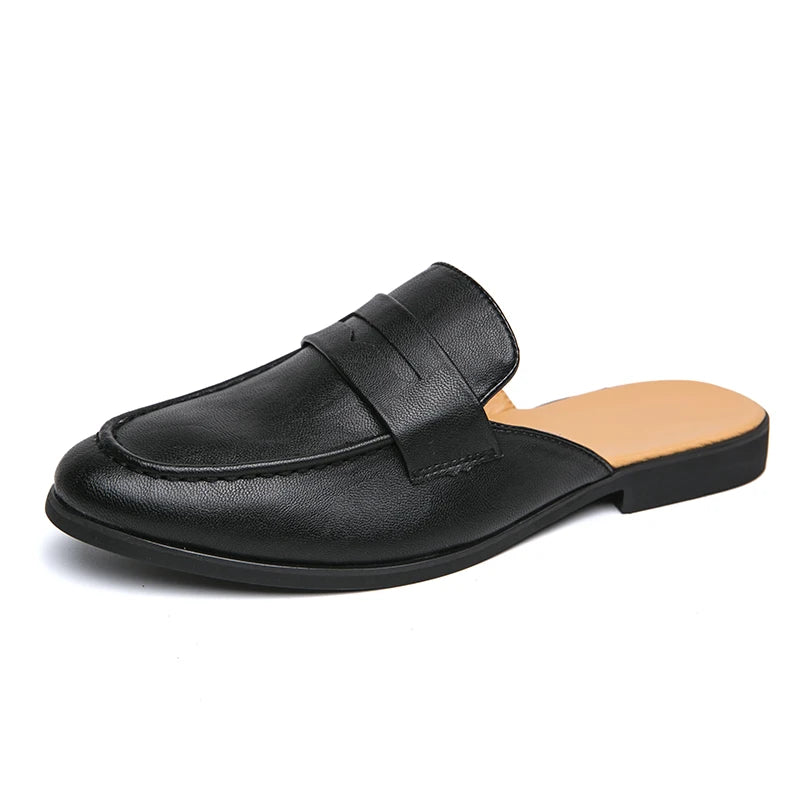 Mules mocasín de hombre negras