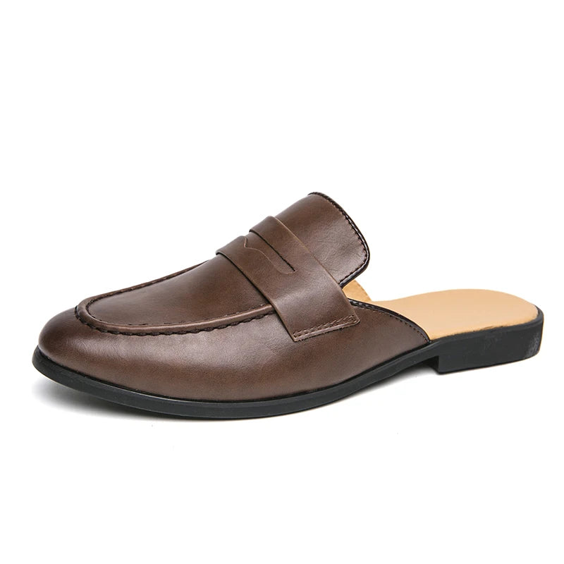 Mules mocasín de hombre marrones