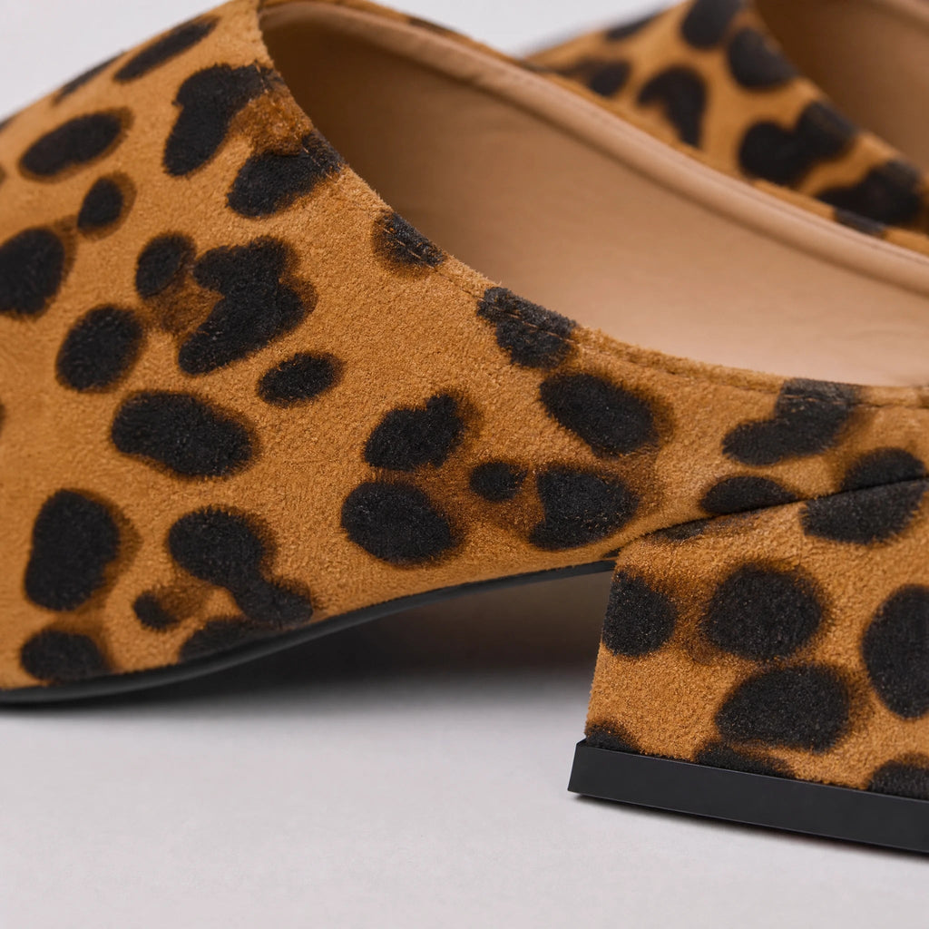 Mules mocasín leopardo con tacón cuadrado, foto 2