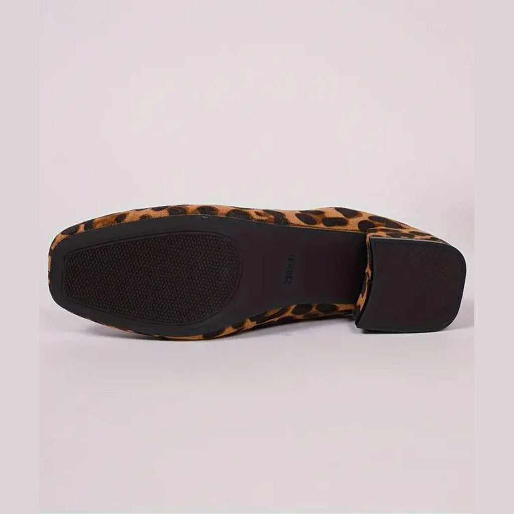Mules mocasín leopardo con tacón cuadrado, foto 8