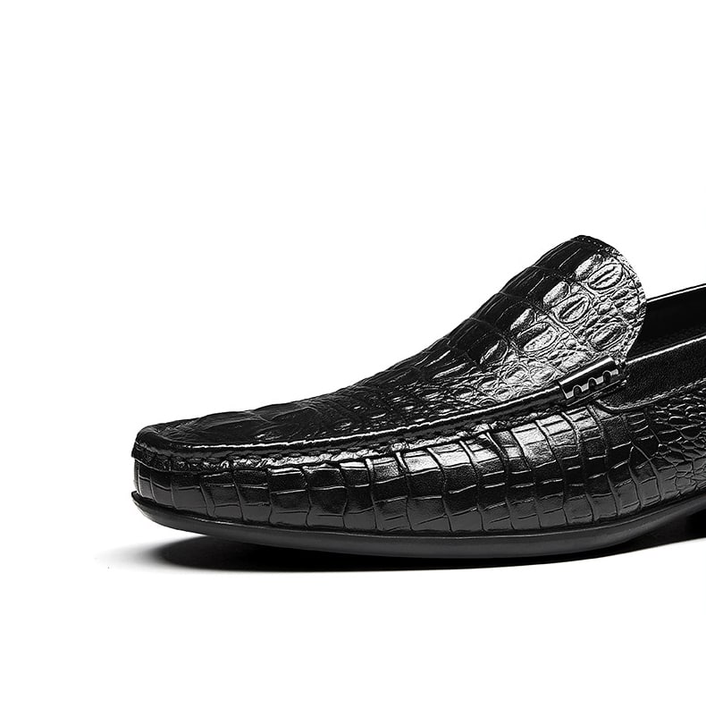 mocasín chic de cuero negro para hombre