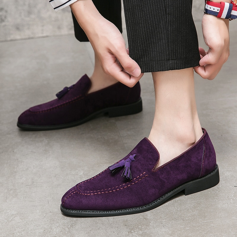 Mocasines de ante morado para hombre • Tusmocasines - Main Image