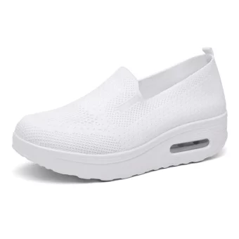 Mocasines suaves transpirables de tela para mujer