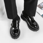 Mocasines de plataforma de cuero para hombre