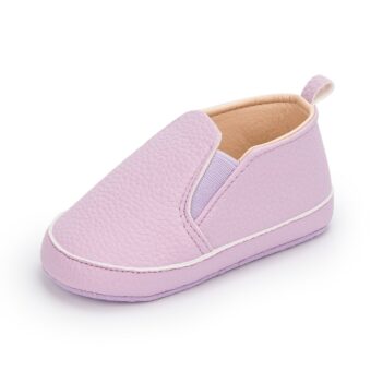 Mocasines lisos para bebé de cuero sintético sin cordones